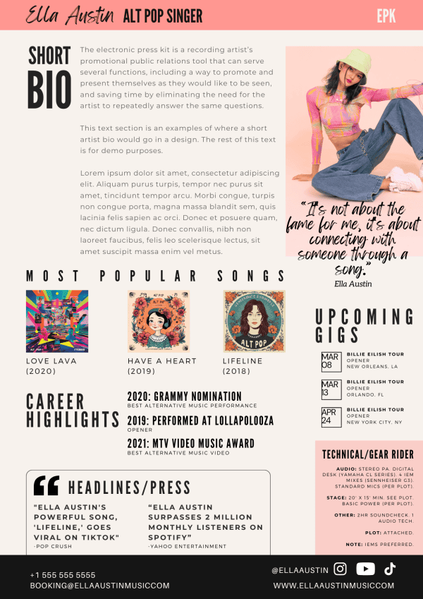 2-Page EPK Example (Page 2)