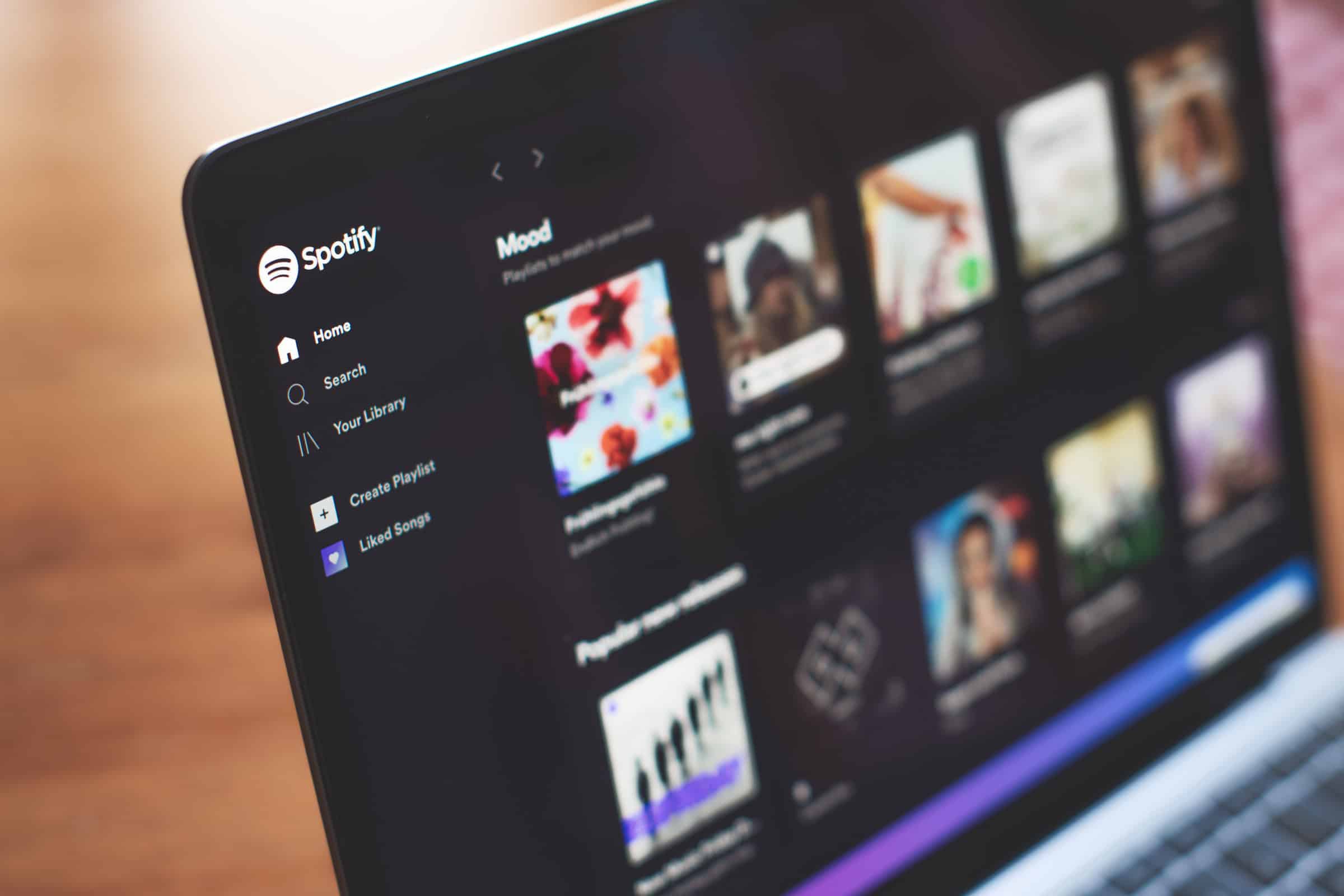 Spotify Music Website On A Laptop Computer