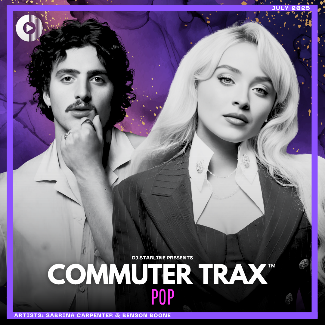 Commuter Trax: POP - July 2025 Cover, featuring Sabrina Carpenter and Benson Boone