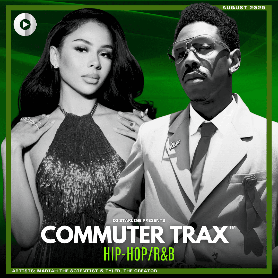 Commuter Trax: Hip-Hop/R&B - August 2025 Cover, featuring Mariah the Scientist and Tyler, The Creator